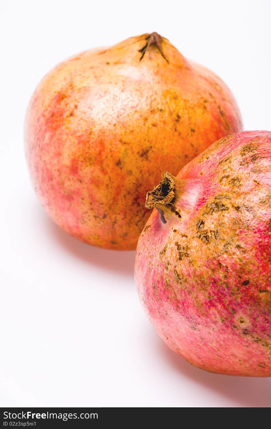 Pomegranate isolated on white background - studio shoot