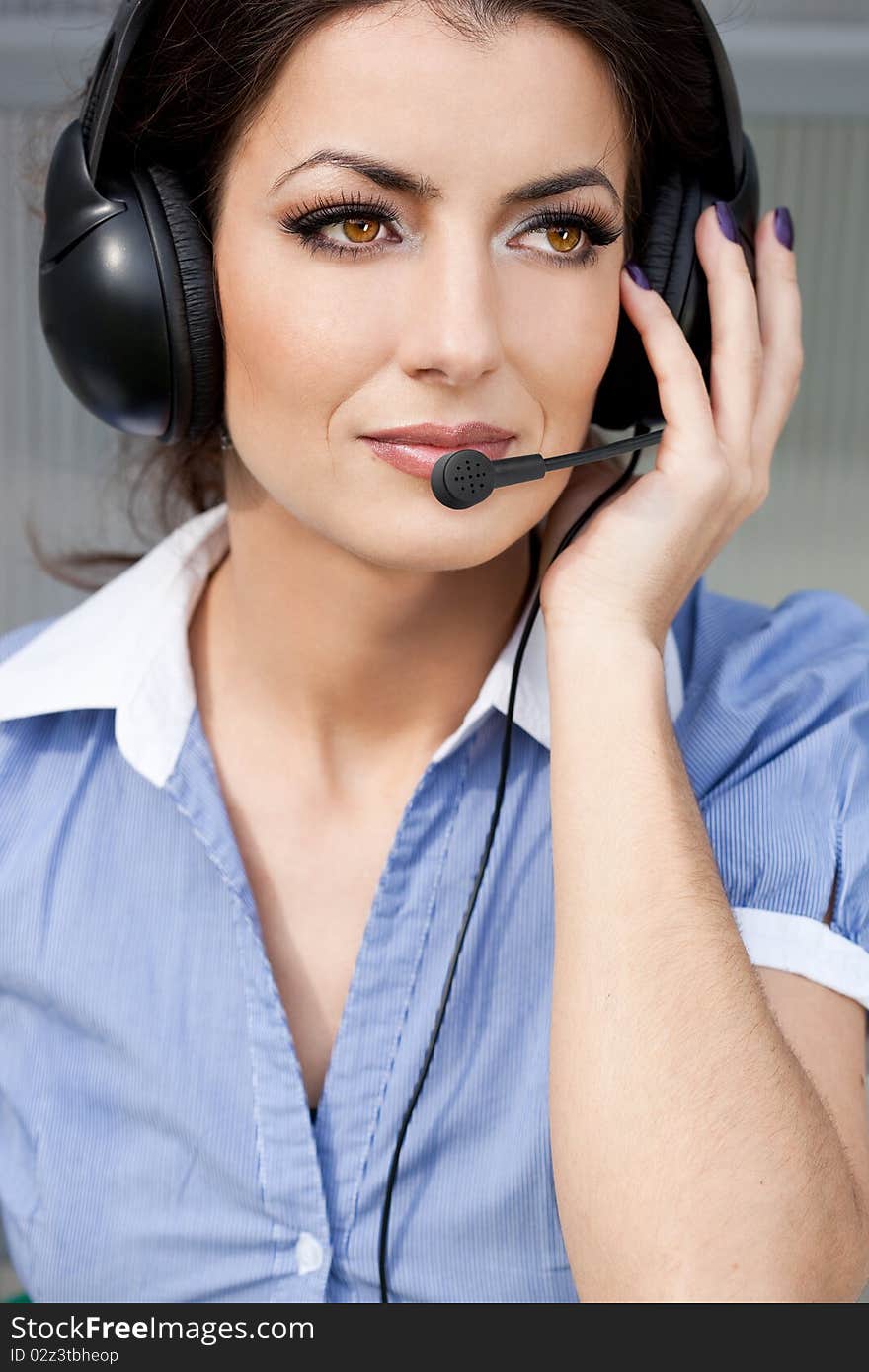 Girl Commentator With Headset