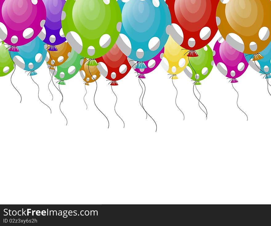 Vector illustration of party balloons with white spots