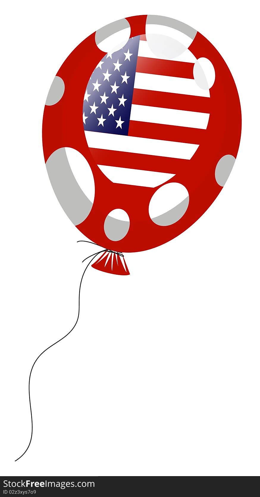 Red Balloon Of American Flag