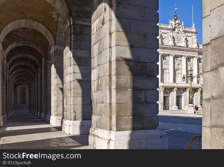 Royal palace in Madrid, Spain.