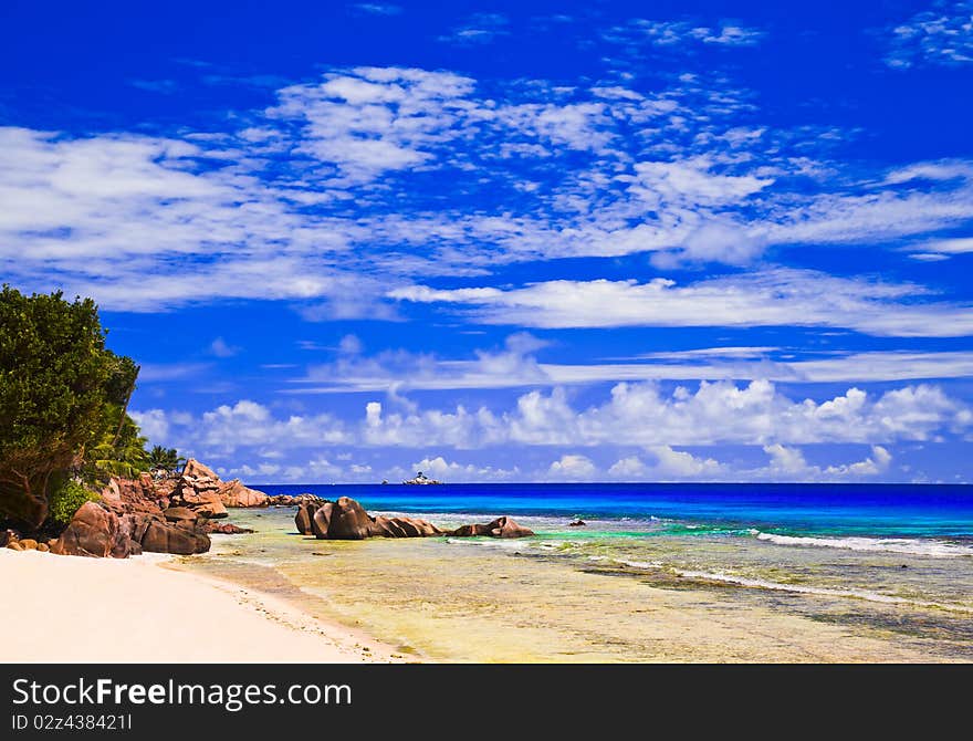 Tropical Beach At Seychelles