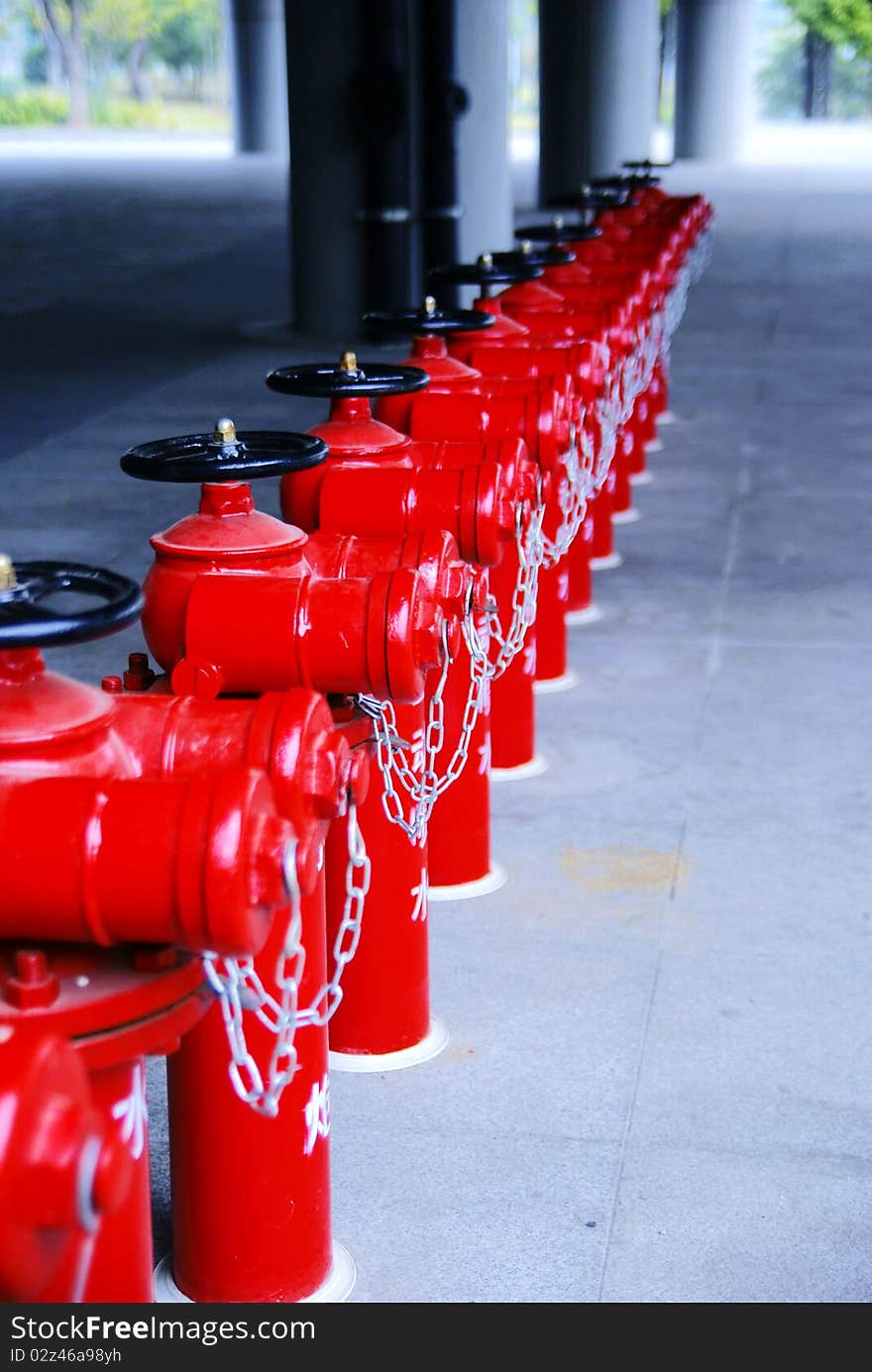 Some fire hydrant in a row. Some fire hydrant in a row