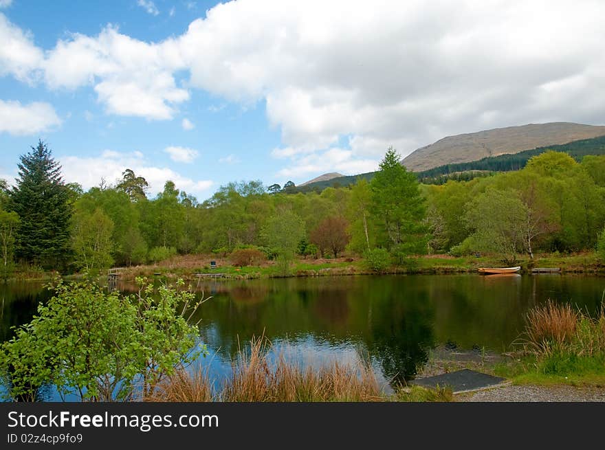 The landscape of inverawe country park and lily loch
near taynuilt in scotland. The landscape of inverawe country park and lily loch
near taynuilt in scotland