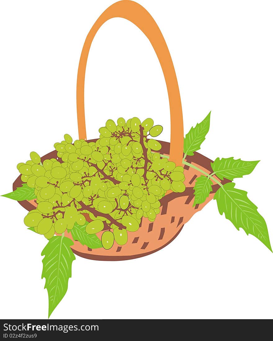 Basket with grapes