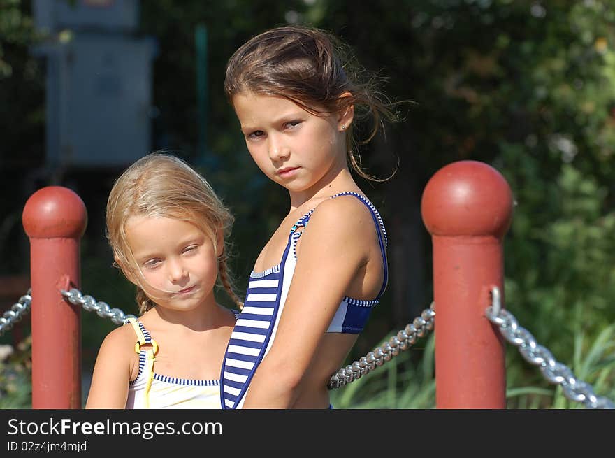 Cute girls outdoor at summer. Near Kiev,Ukraine. Cute girls outdoor at summer. Near Kiev,Ukraine