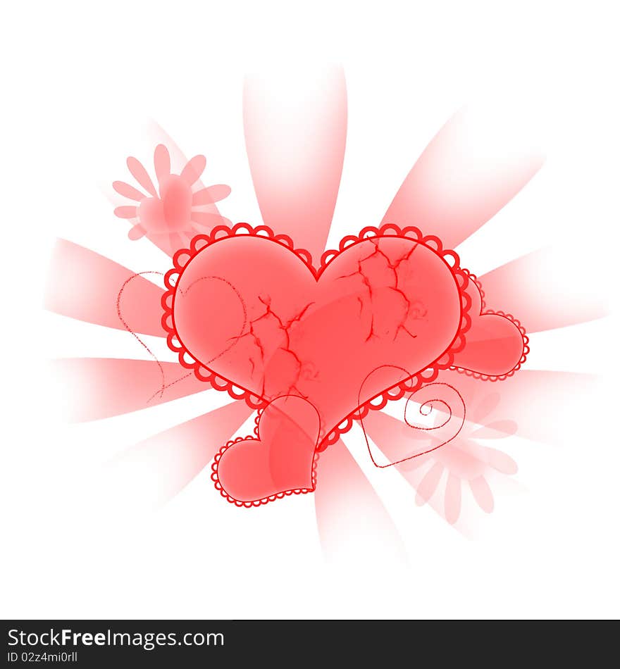 Beautiful abstract heart on a white background