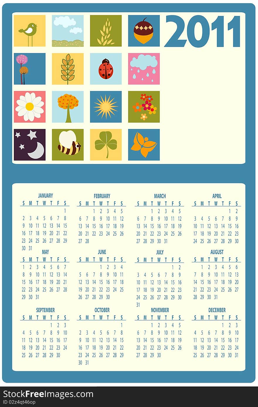 Colorful style design Calendar for 2011