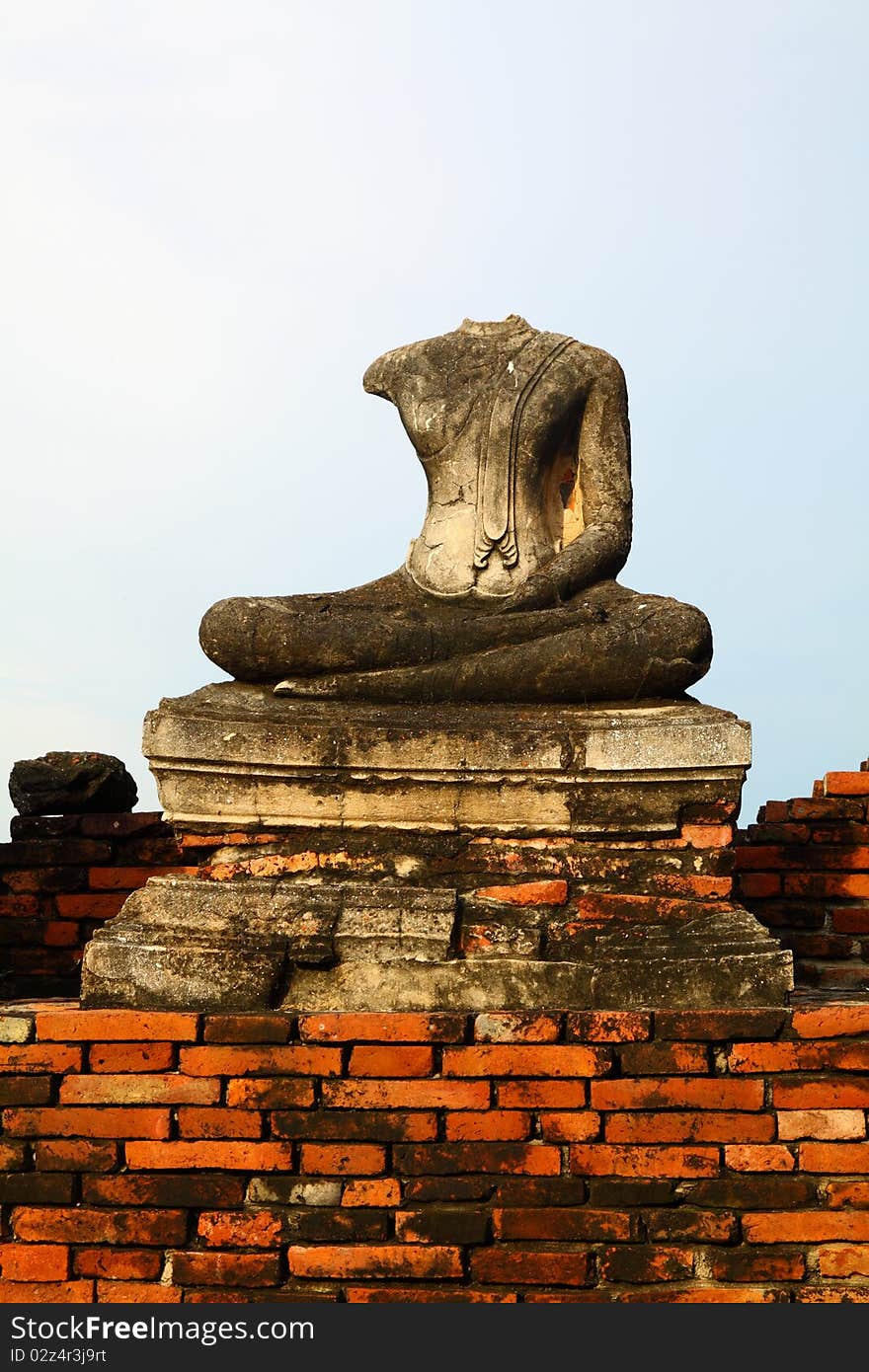 Headless Buddha ruins at the temple of Wat Chai Wattanaram in Ayutthaya near Bangkok, Thailand. Headless Buddha ruins at the temple of Wat Chai Wattanaram in Ayutthaya near Bangkok, Thailand.