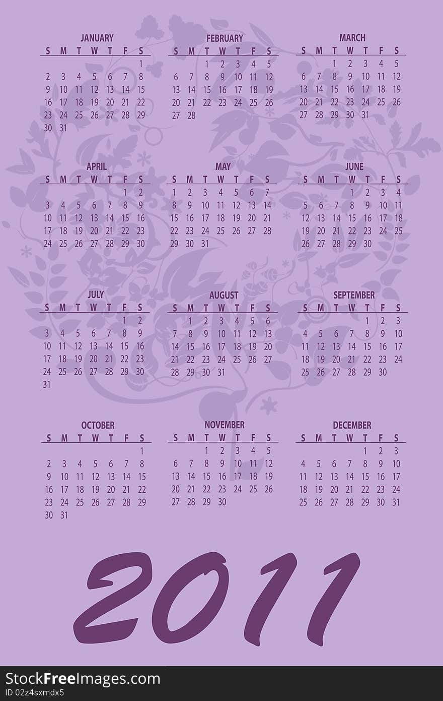 Vector Illustration of style design Colorful Calendar for 2011