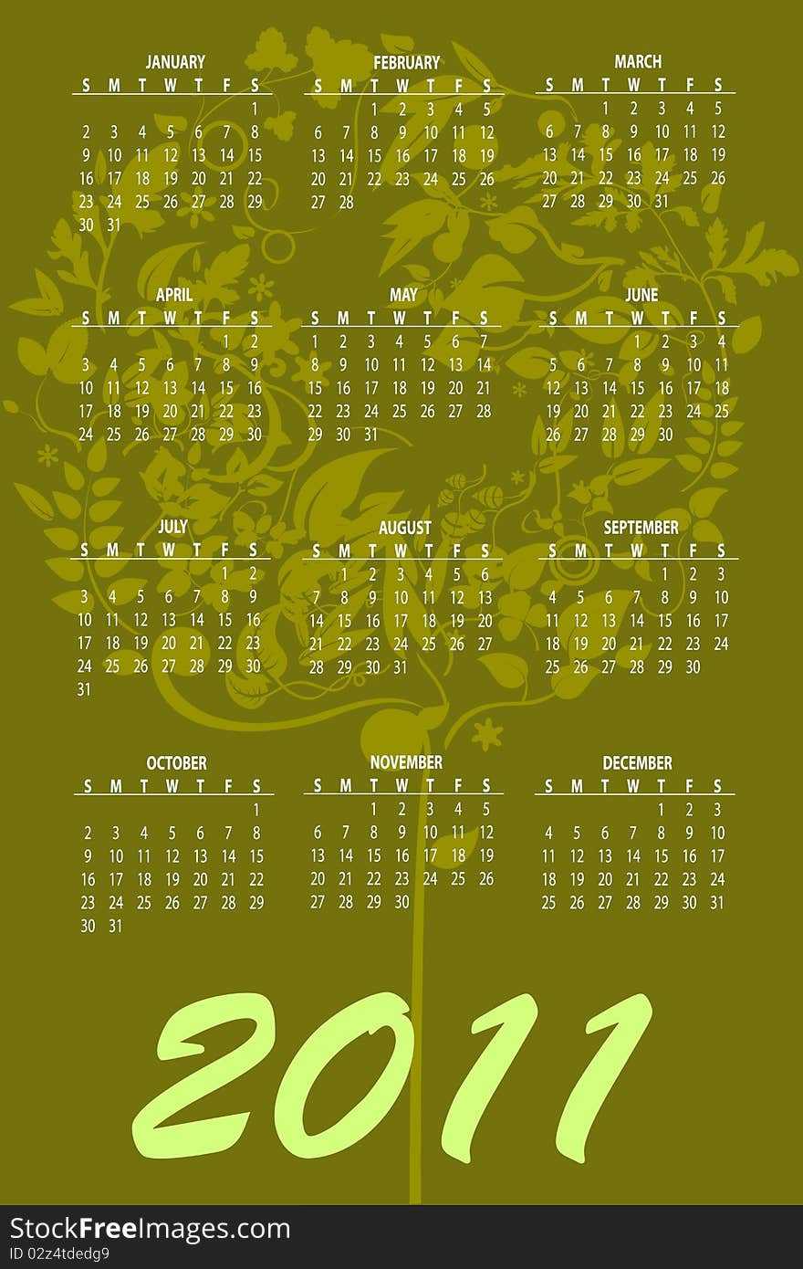 style design Colorful Calendar for 2011