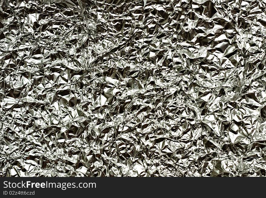 A crumpled foil background or texture