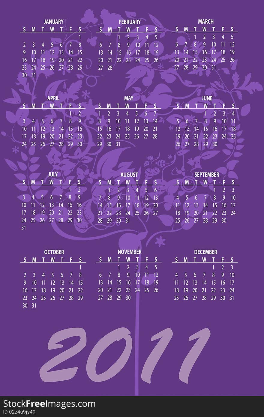 Illustration of style design Colorful Calendar for 2011