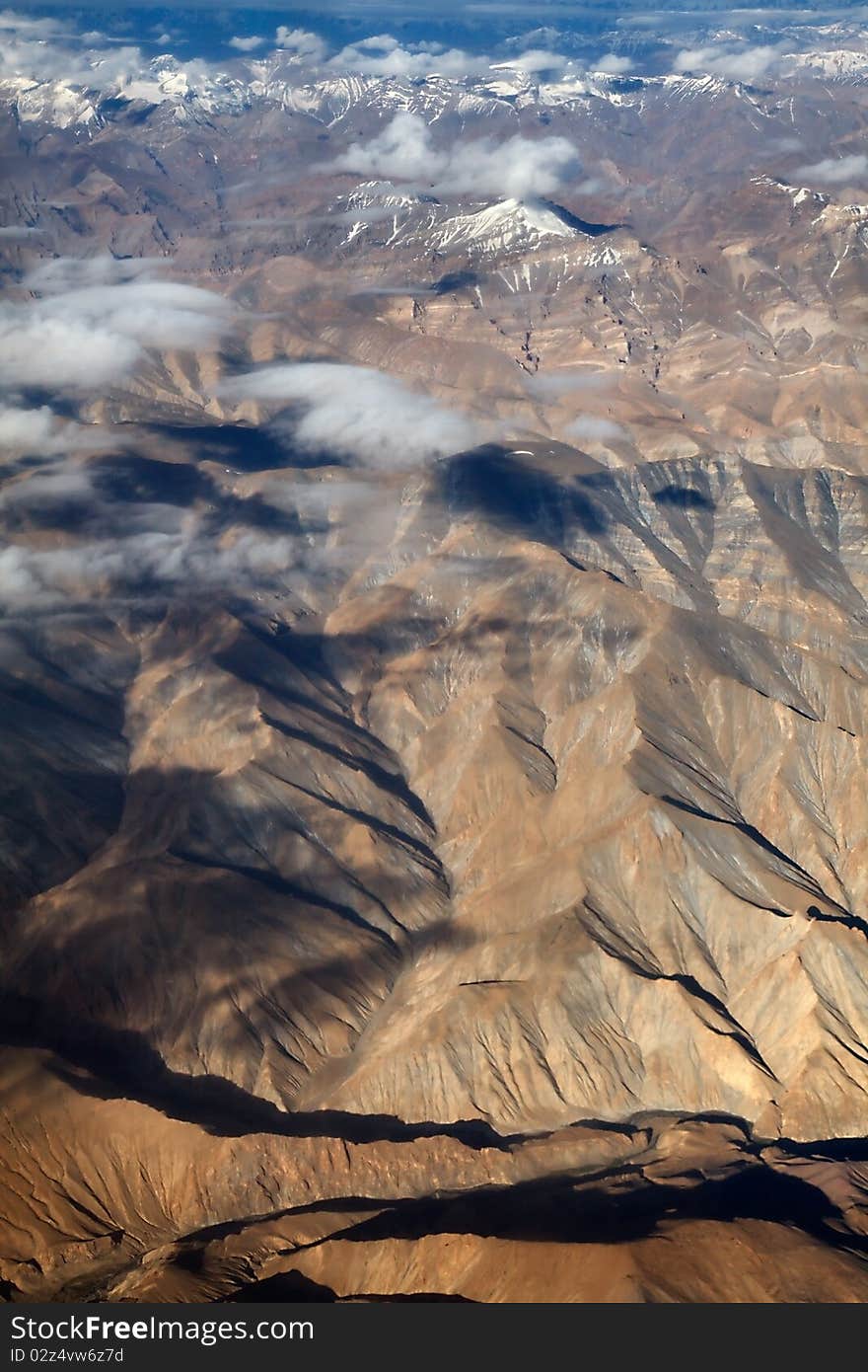 Mountains from the plane over nepal