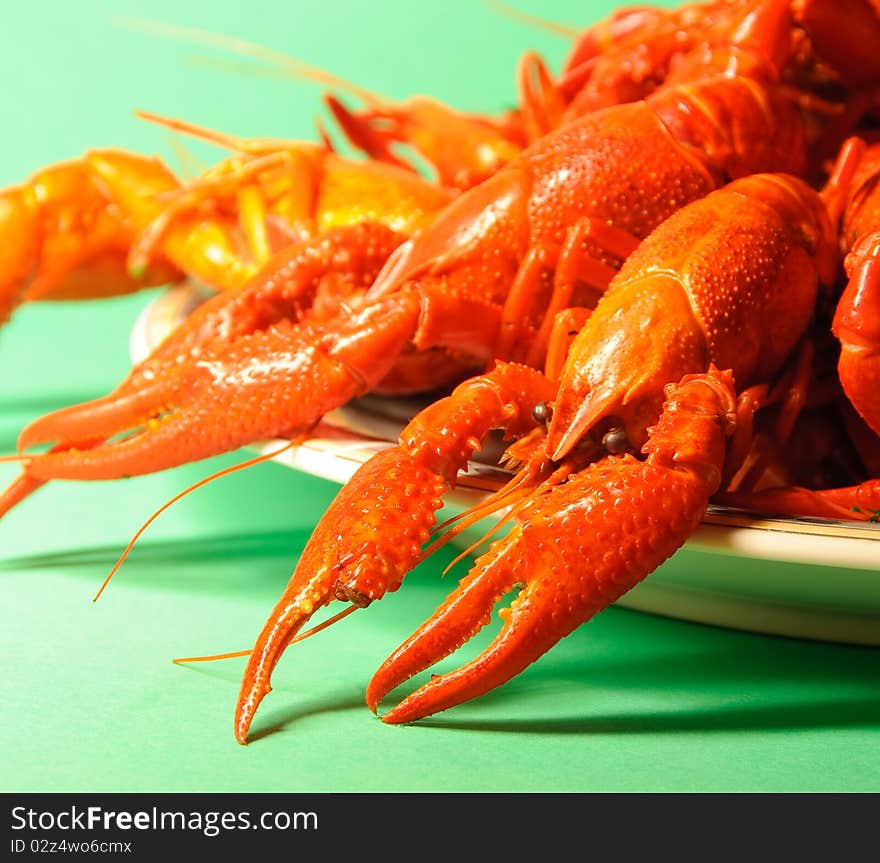 Crayfishes on a plate