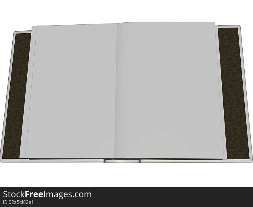 3D Render Open Blank Book