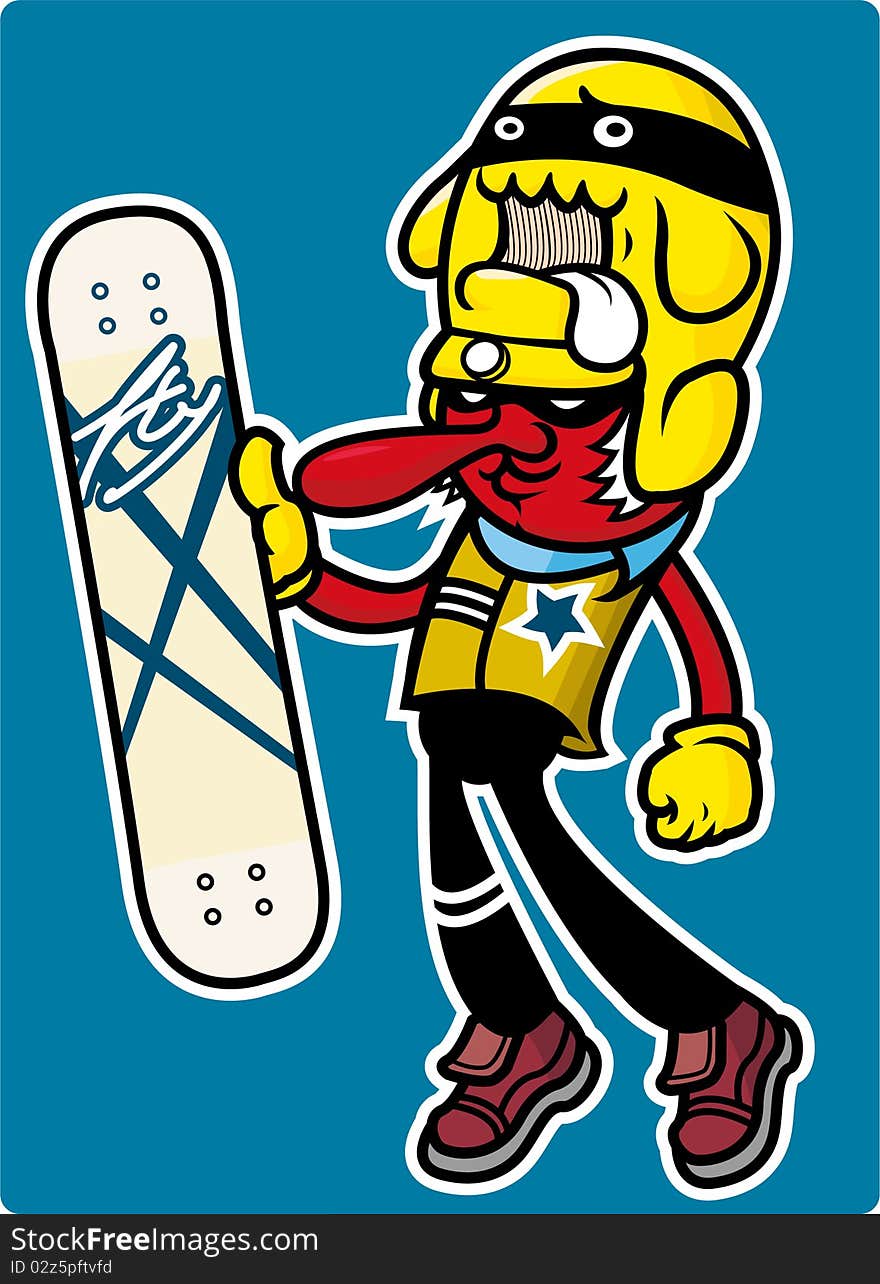 Cartoon skateboard boy,vector illustration