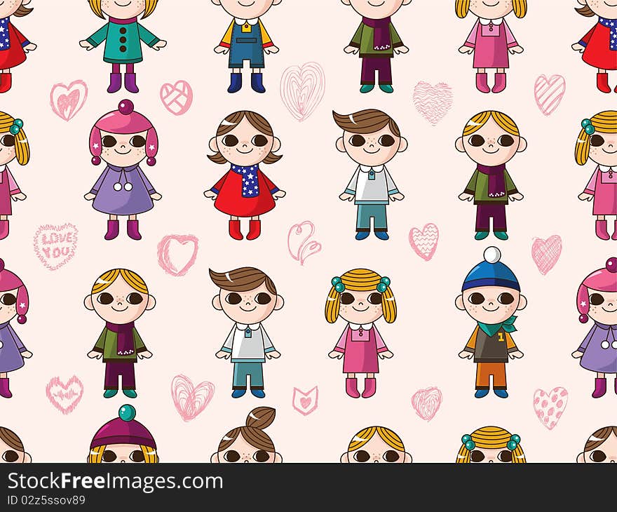 Seamless Cute Cartoon Pattern