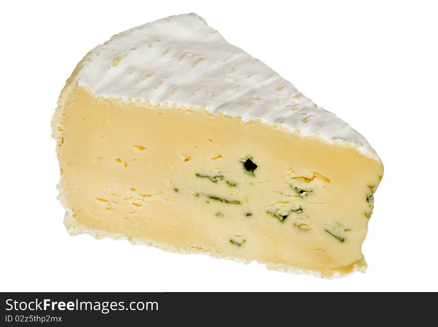 Blue cheese isolated on a white background