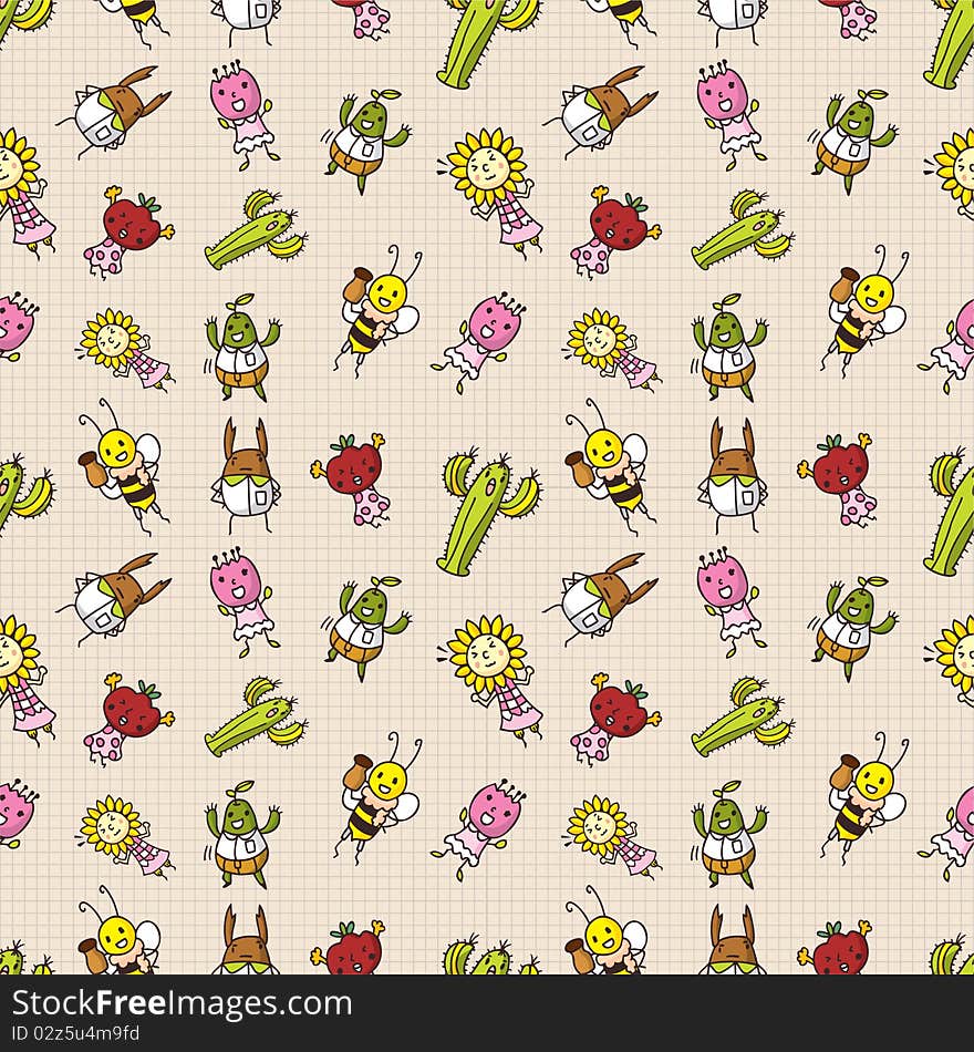 Cute cartoon seamless pattern