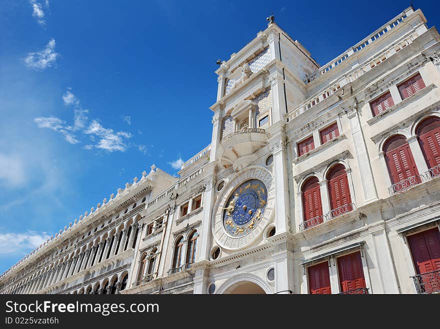 St. Mark's Clocktower (Torre dell'Orologio) on the San Marco square in Venice, Italia. St. Mark's Clocktower (Torre dell'Orologio) on the San Marco square in Venice, Italia.