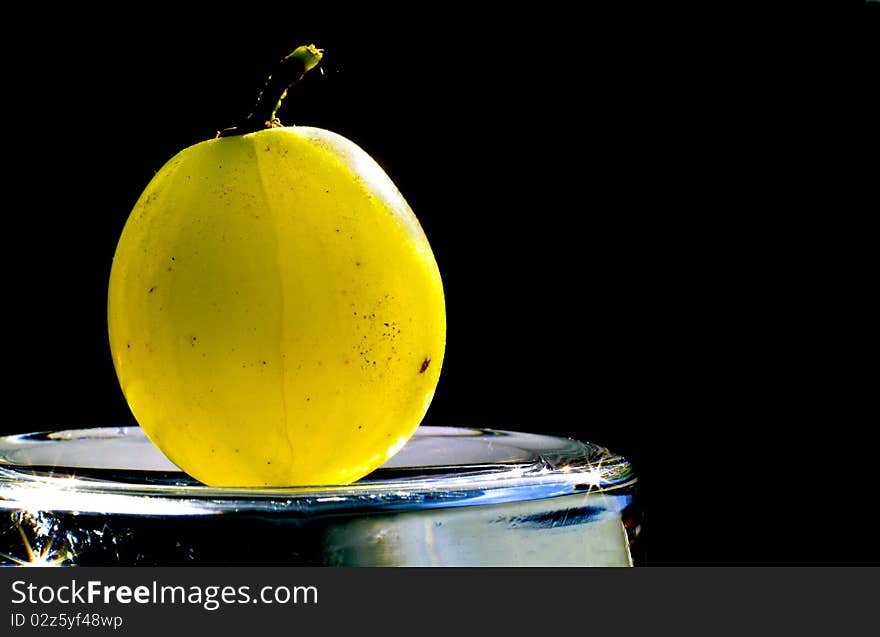 Grapes isolated on a glass