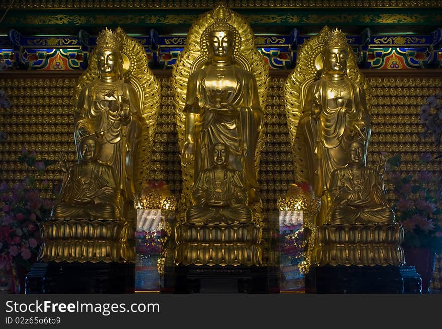 Image of buddha in chinese temple in Thailand,Kammalawat Dragon temple