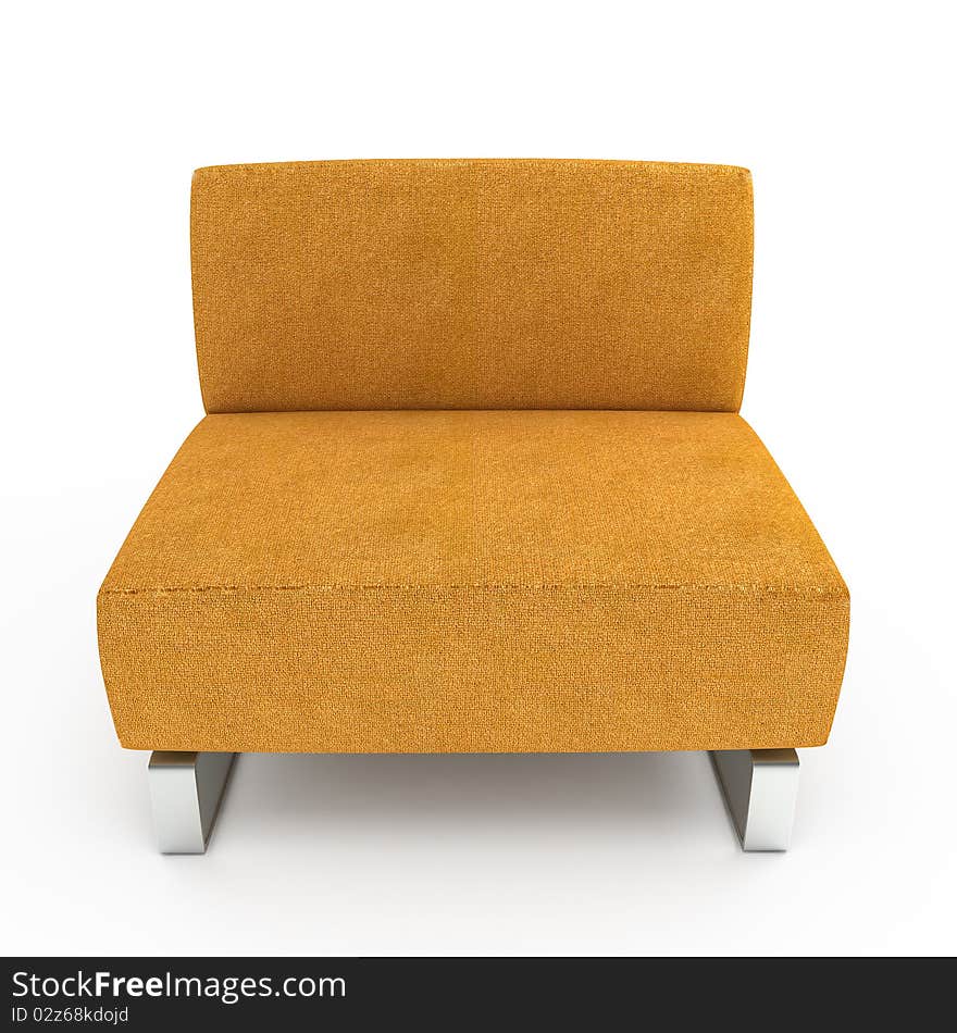 Orange armchair. 3D illustration