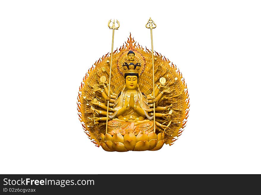 The images Guanyin on white background