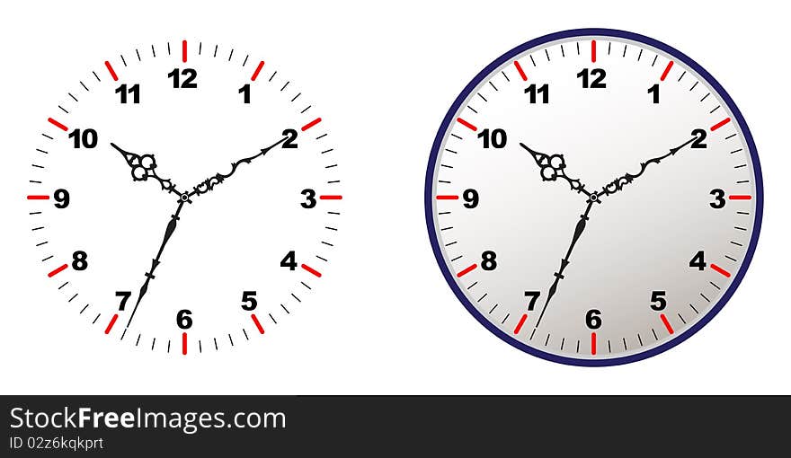 Illustration of clock on white background