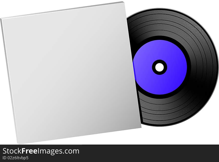 Vector vinyl record over white. EPS 8