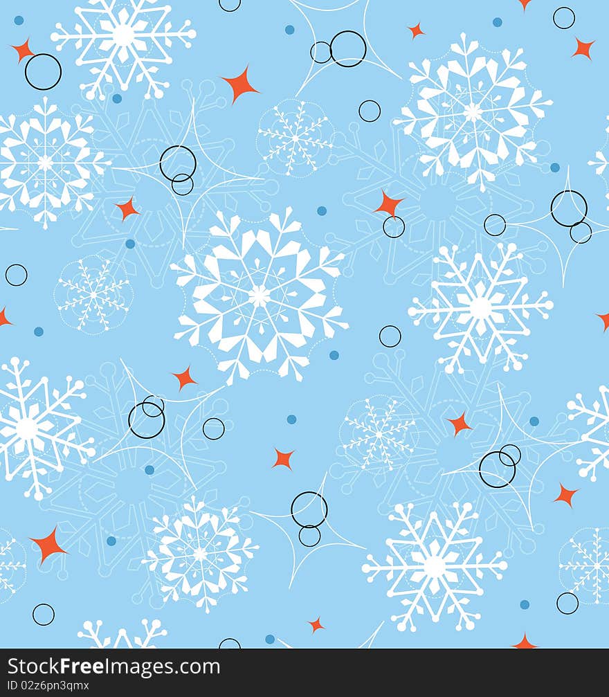 Blue christmas snowflakes seamless pattern. Vector illustration. Blue christmas snowflakes seamless pattern. Vector illustration