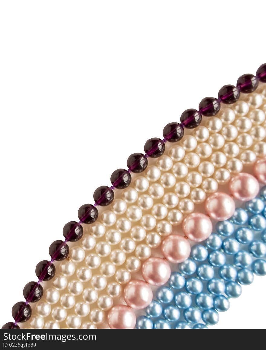 Colorful pearls isolated