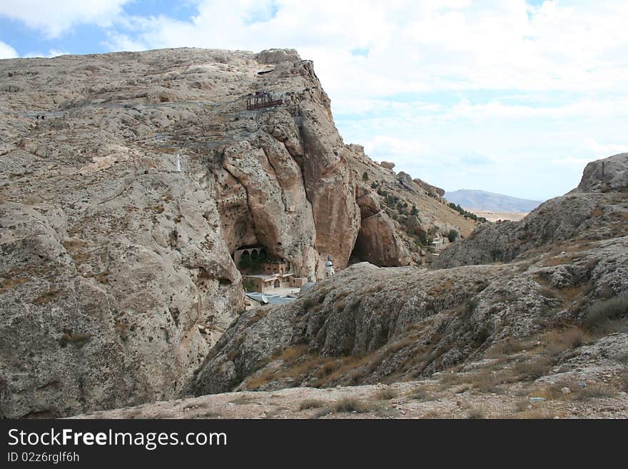 A view of St. Taqla Monastery in Maalula, Syria. A view of St. Taqla Monastery in Maalula, Syria.