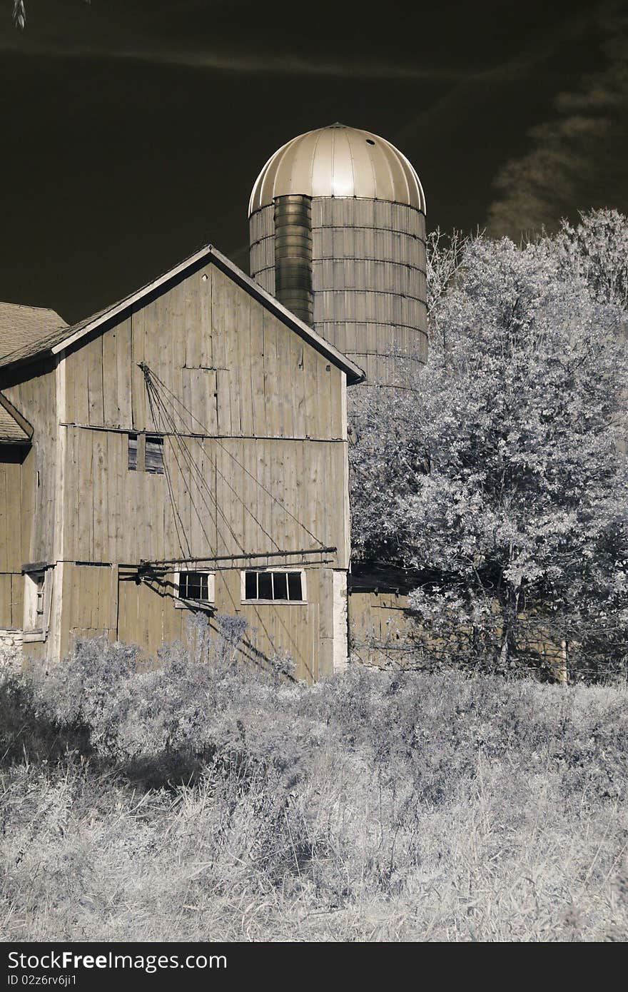 Old Barn In Infrared