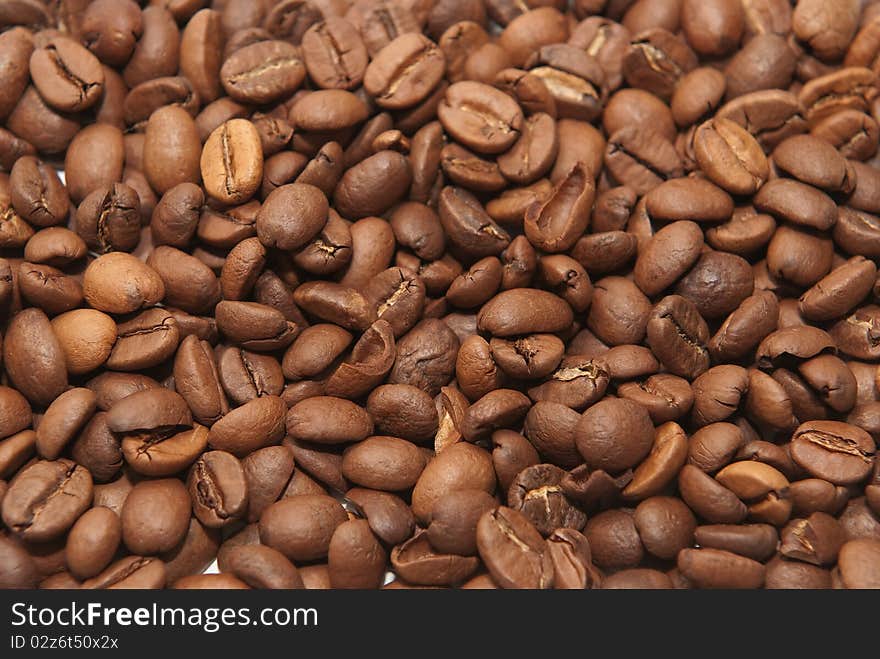 Group of roasted coffee beans