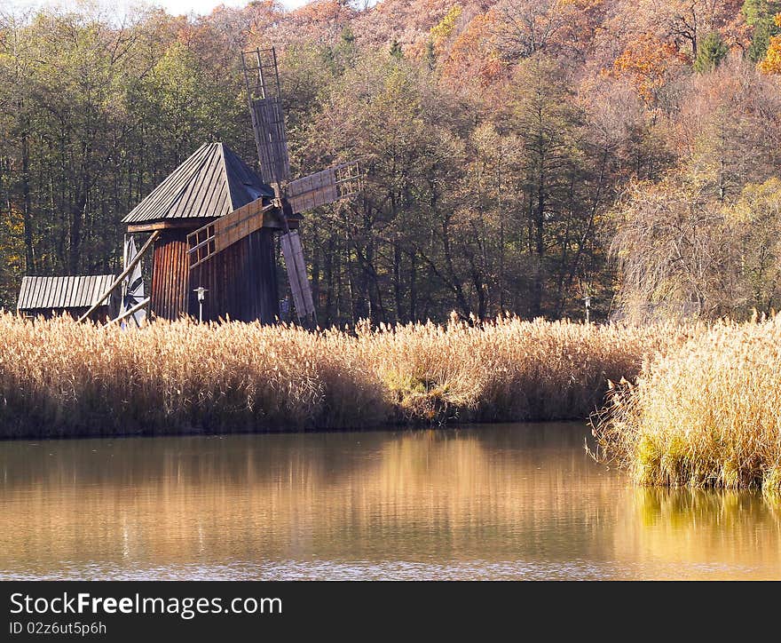 Windmill found into village museum from Sibiu , Romania