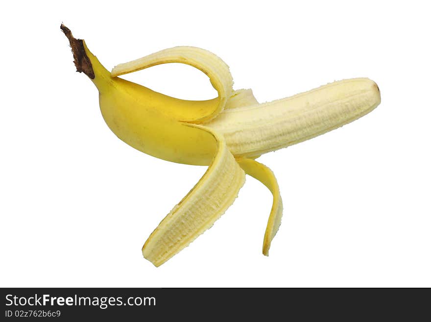 Yellow banana isolated on white background