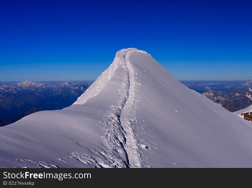 Ridge in the Swiss Alps