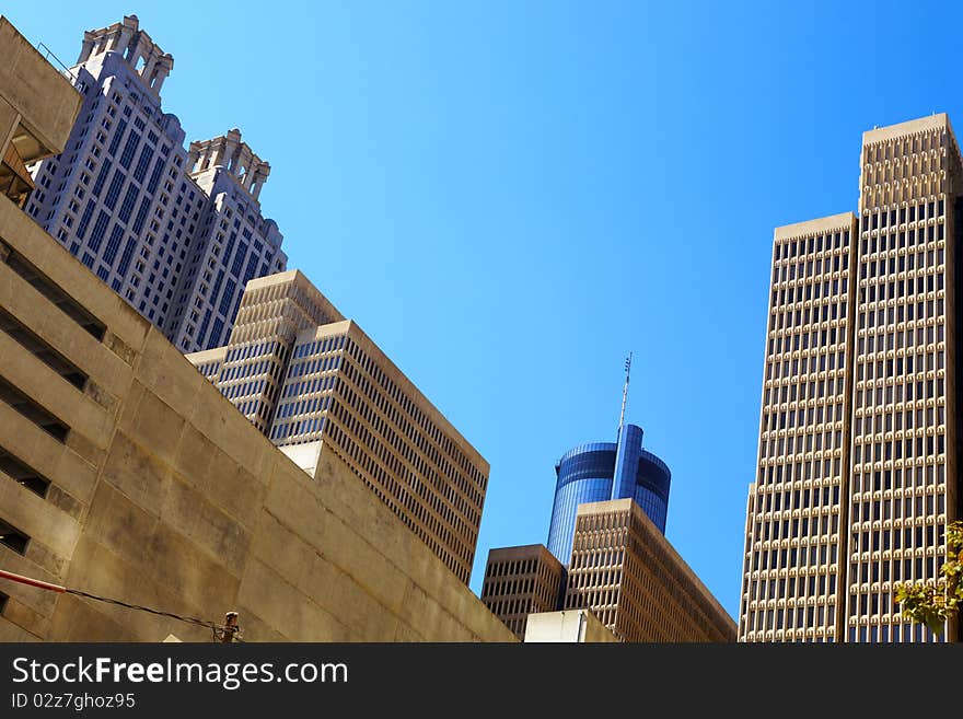 Skyscrapers against sky. Atlanta, GA.