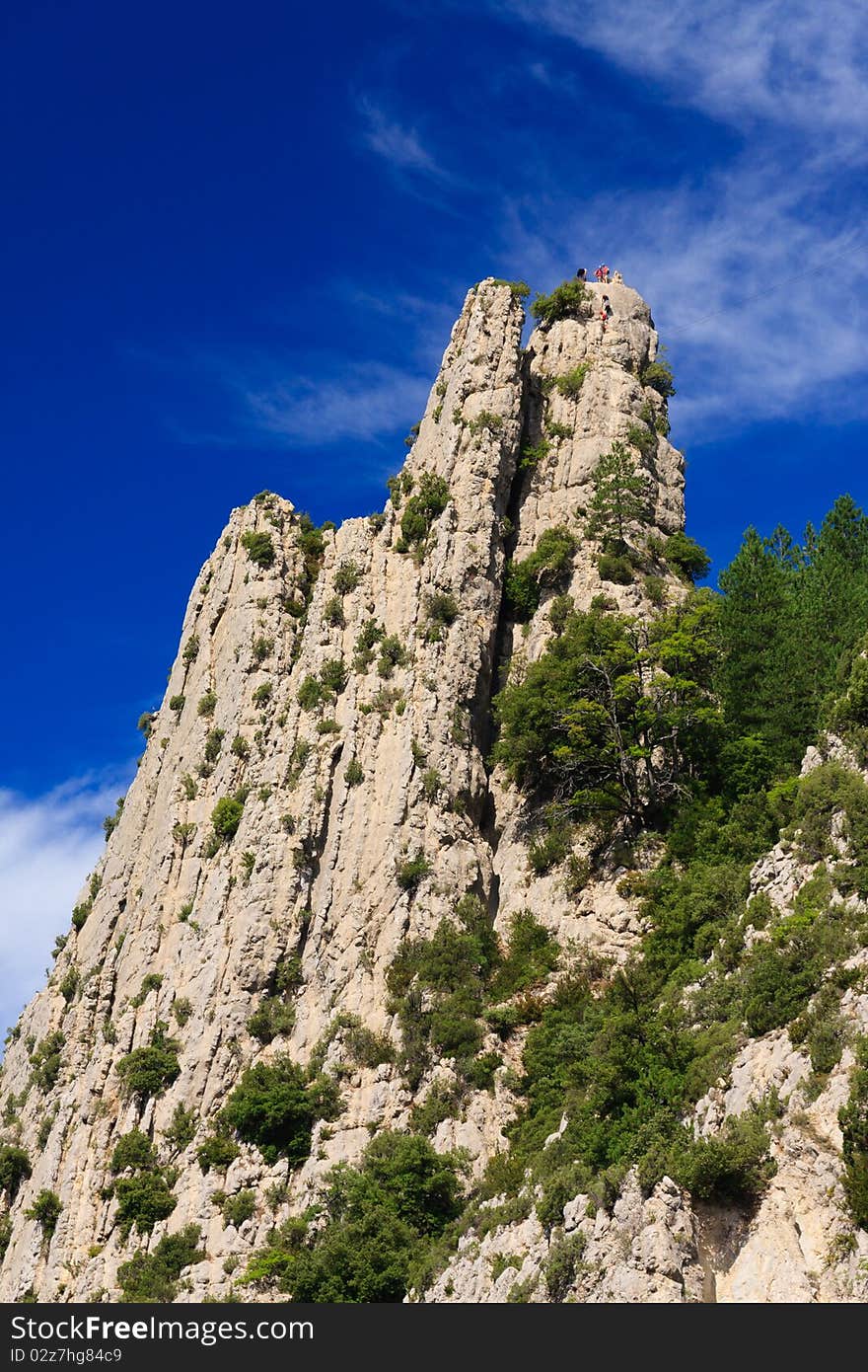 Solitary rock in French Alps