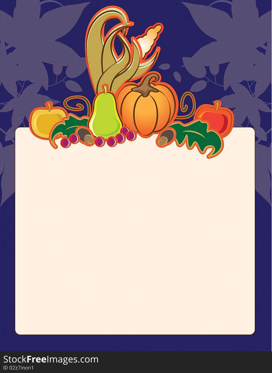 Thanksgiving inspired bounty frame image.