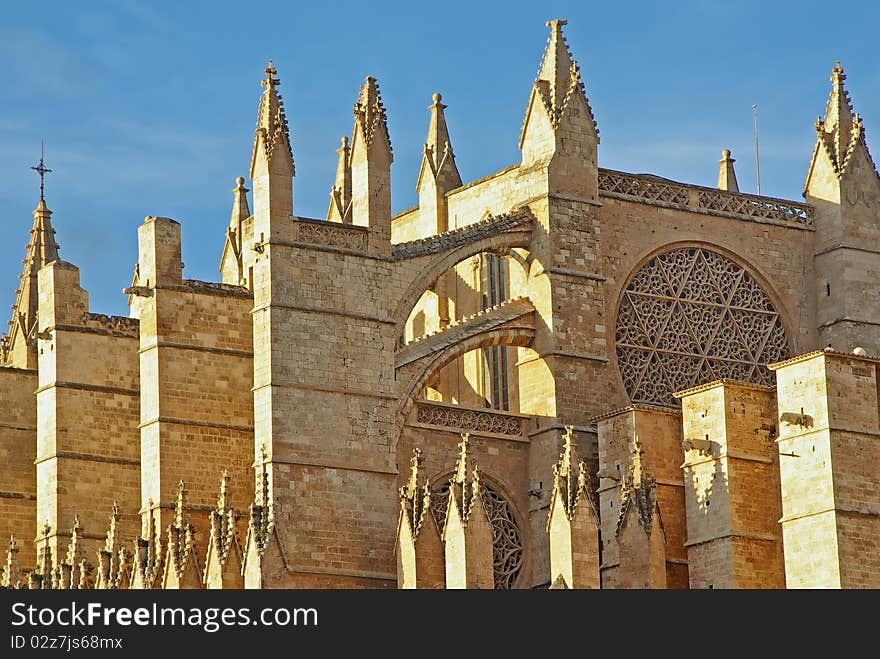 Architectonic details of the gothic cathedral of Mallorca. Architectonic details of the gothic cathedral of Mallorca