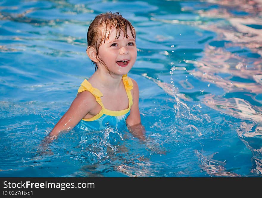 Sweet Girl Girl In Pool