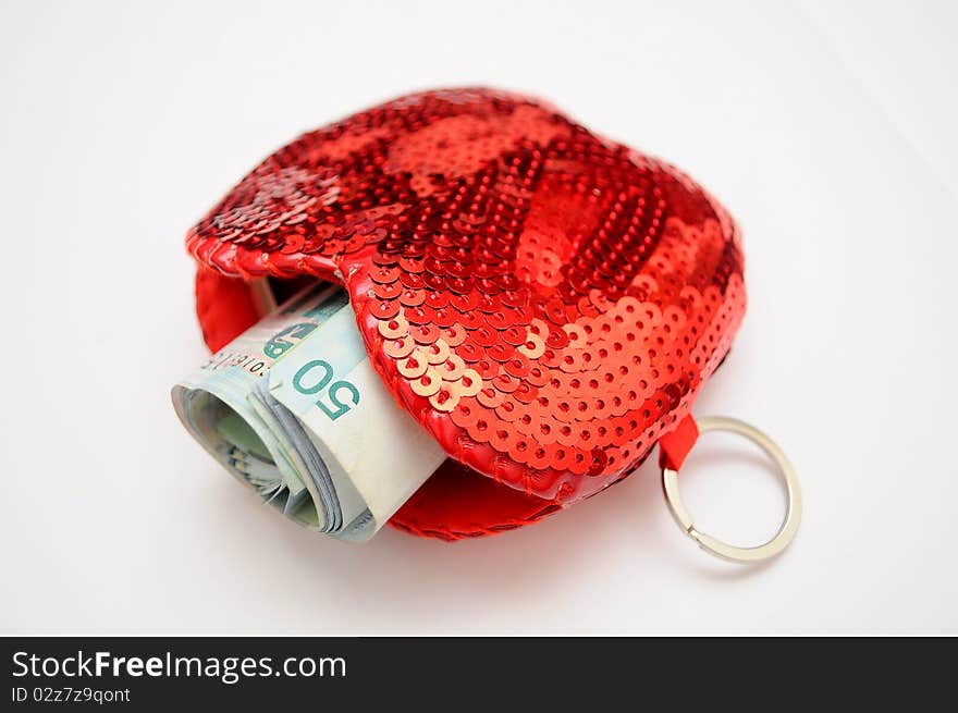 Ringgit Malaysia in a Red Wallet