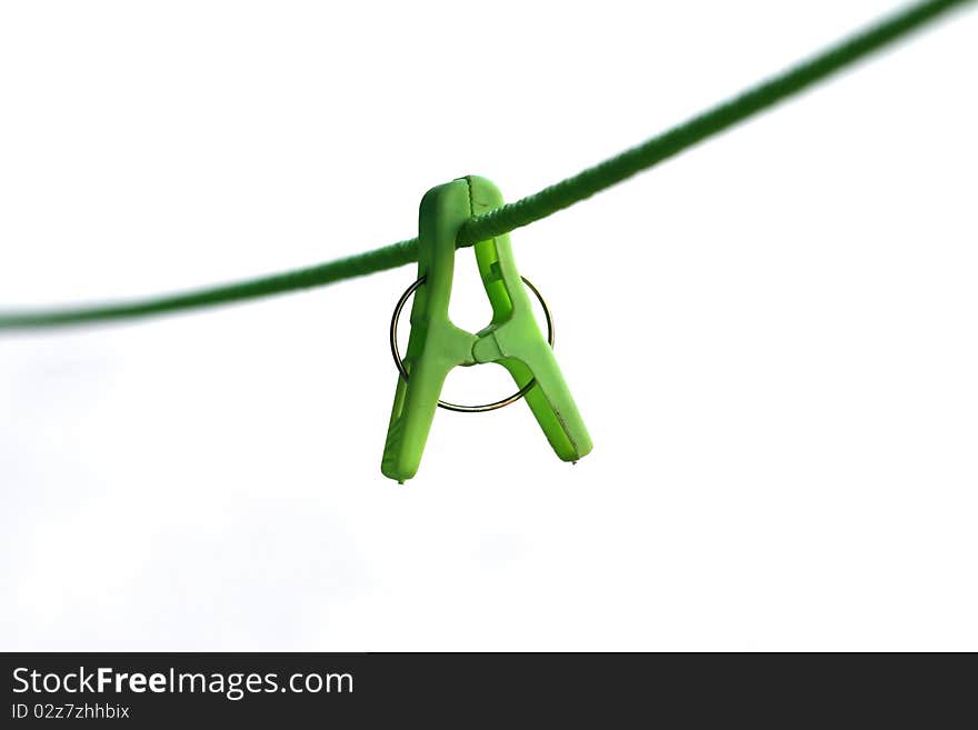 Clothes pin on isolated white background