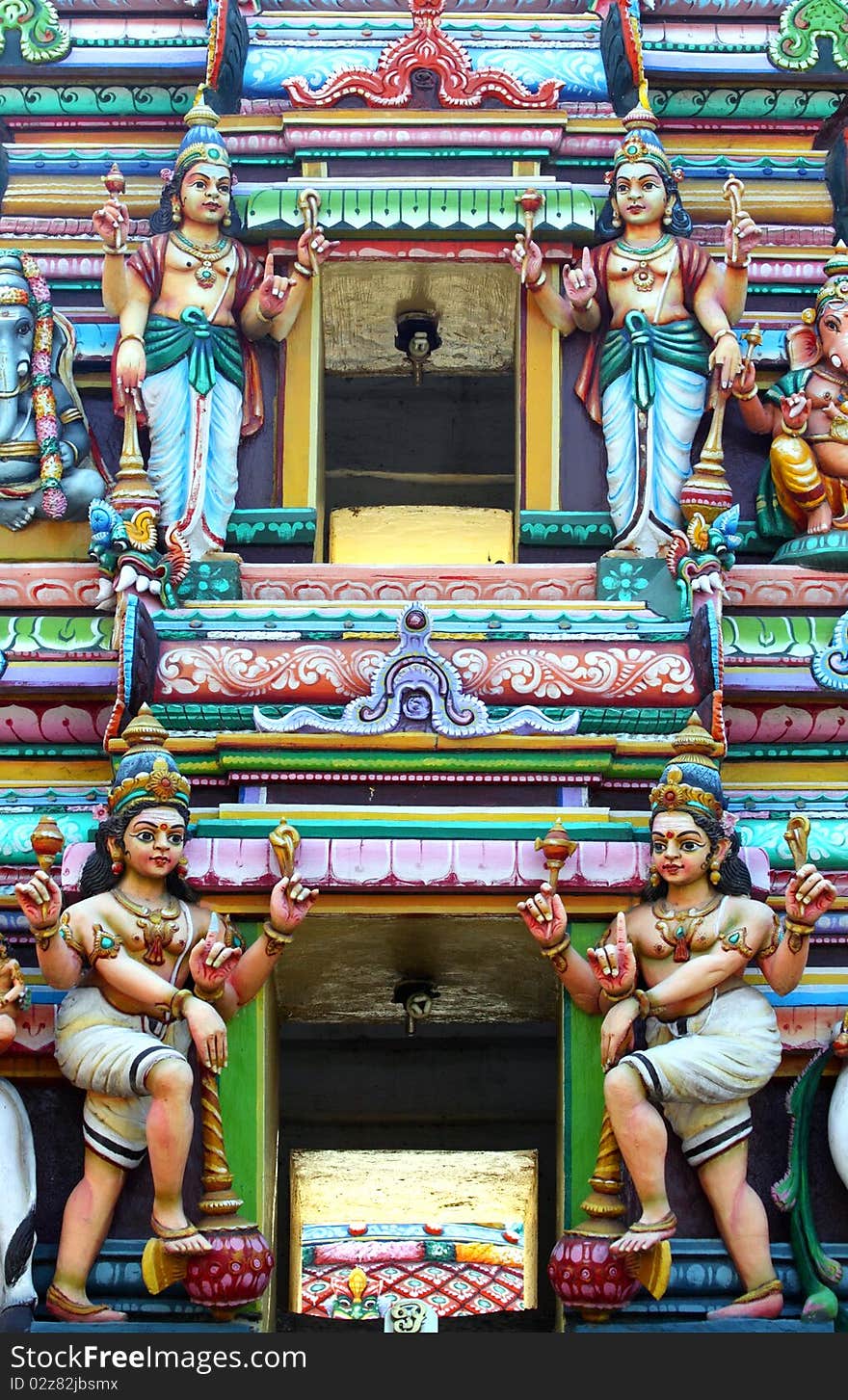 Hindu God Statues On Temple