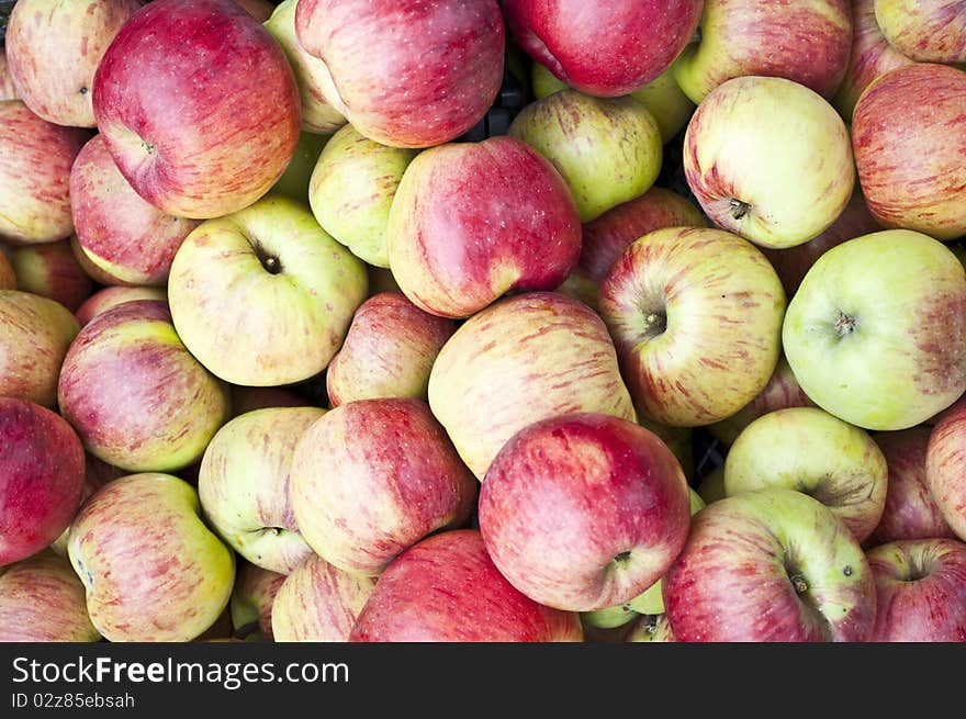 Background made of red and green fresh apples