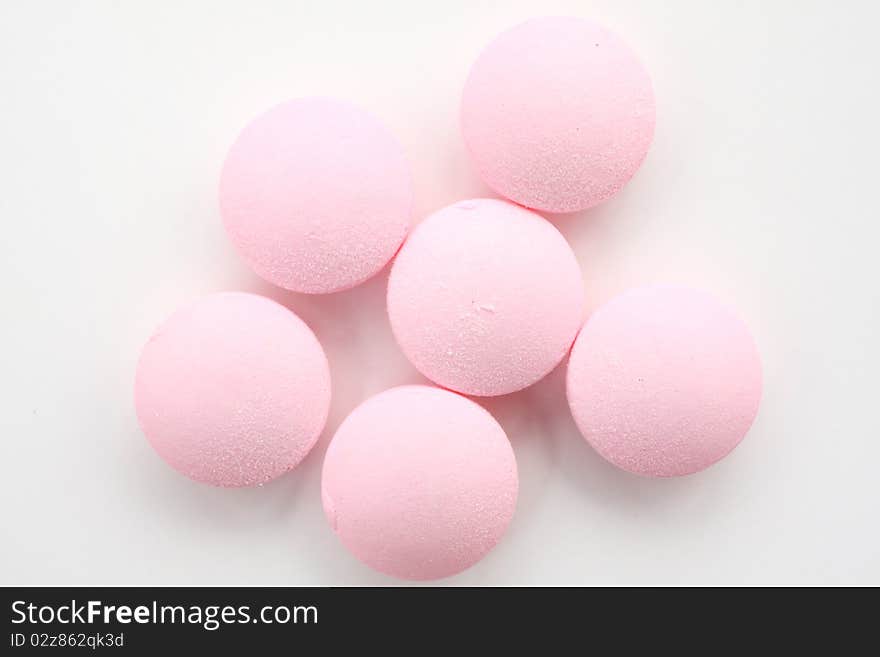 Pink tablets.