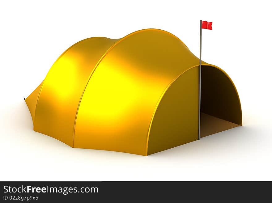 Tourist tent isolated on white.
3D render.